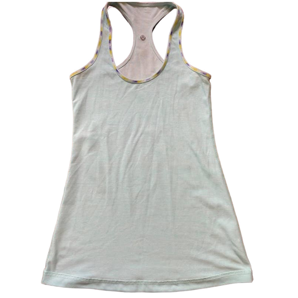 Lululemon Gray Racerback Top Size 6 Mint Green